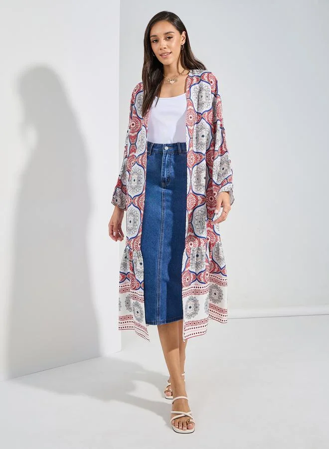 Styli All Over Print Midi Kimono