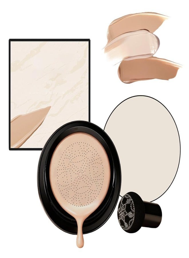 Aiwejay Foundation for Mature Skin - Warm Tone CC Air Cushion Foundation, Full Coverage Long-Lasting BB Cream with Mushroom Applicator, Natural Radiant Finish - Image 1