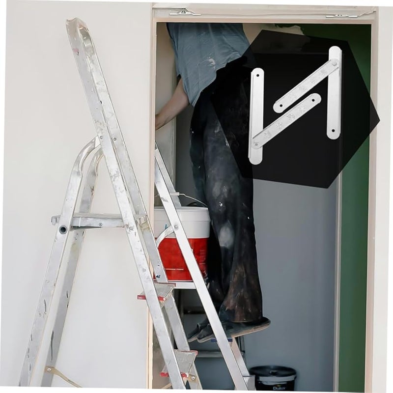 Black Coated Metal Folding Ladder Hinges Easy Installation For Attic Step Ladders - Image 4