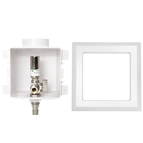 EFIELD Pex Dishwasher Outlet Box 12Inch Pex F1960 Expansion Fitting Connection with Installed 14Turn Ball Valve White Copper Hammer ArrestorDW008 - Image 3