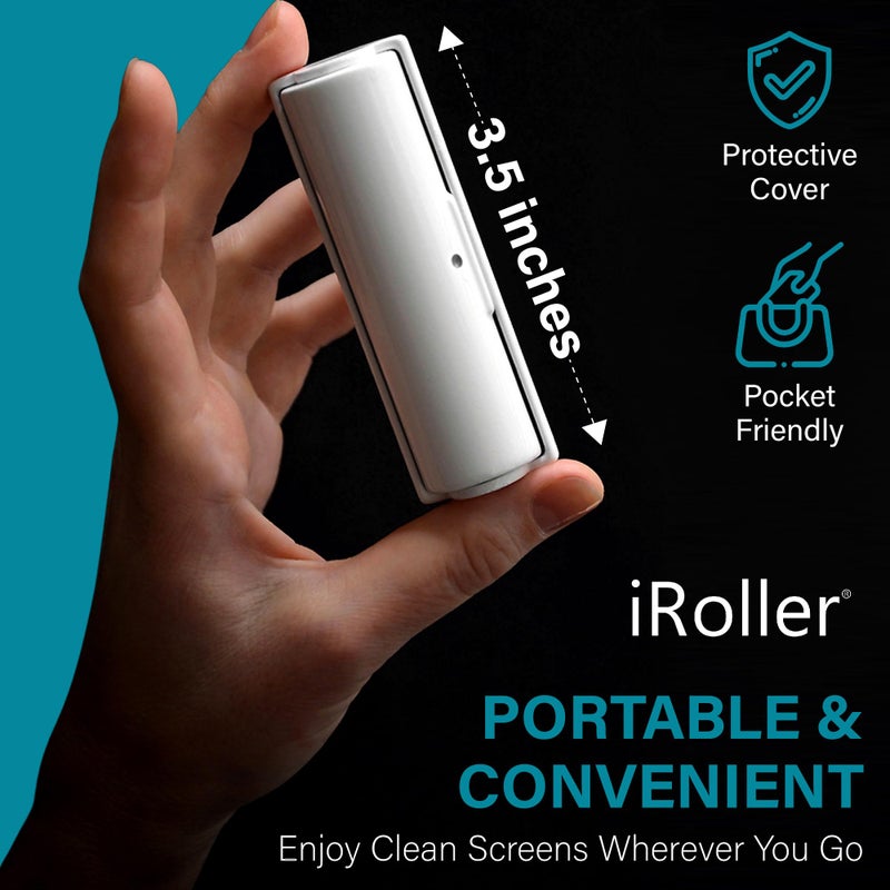 iRoller Screen Cleaner by iRoller - No Need for Spray or Wipes - Liquid Free iPad Screen Cleaner Roller Tool - Washable & Reusable - Phone Screen Cleaner Ideal for iPhone, Laptop, Computer Touchscreen - 3.5" - Image 3