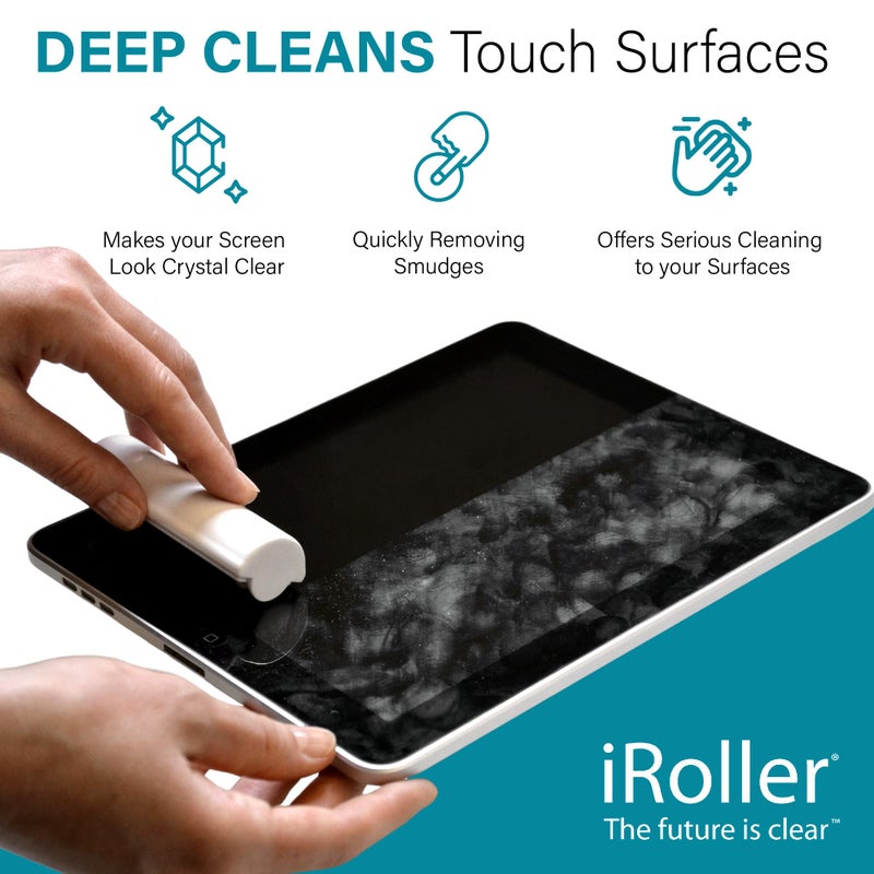 iRoller Screen Cleaner by iRoller - No Need for Spray or Wipes - Liquid Free iPad Screen Cleaner Roller Tool - Washable & Reusable - Phone Screen Cleaner Ideal for iPhone, Laptop, Computer Touchscreen - 3.5" - Image 4
