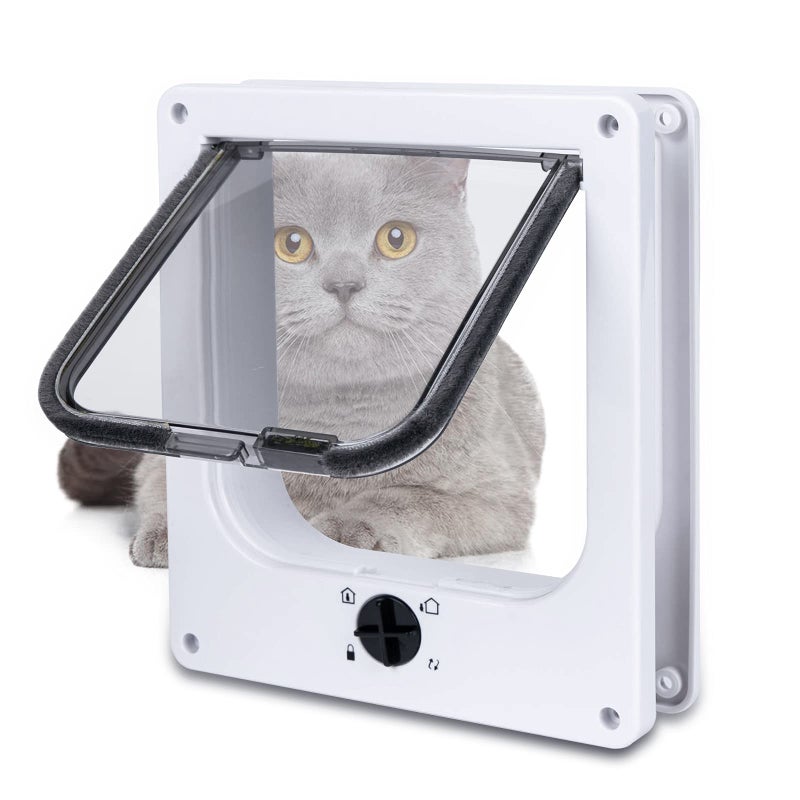 Upgraded Version EGETOTA Cat Doors Flap for Cat up to 157lb Magnetic Pet Door with 4 Way Locking for Interior Exterior Doors Weatherproof Gate Easy Installation