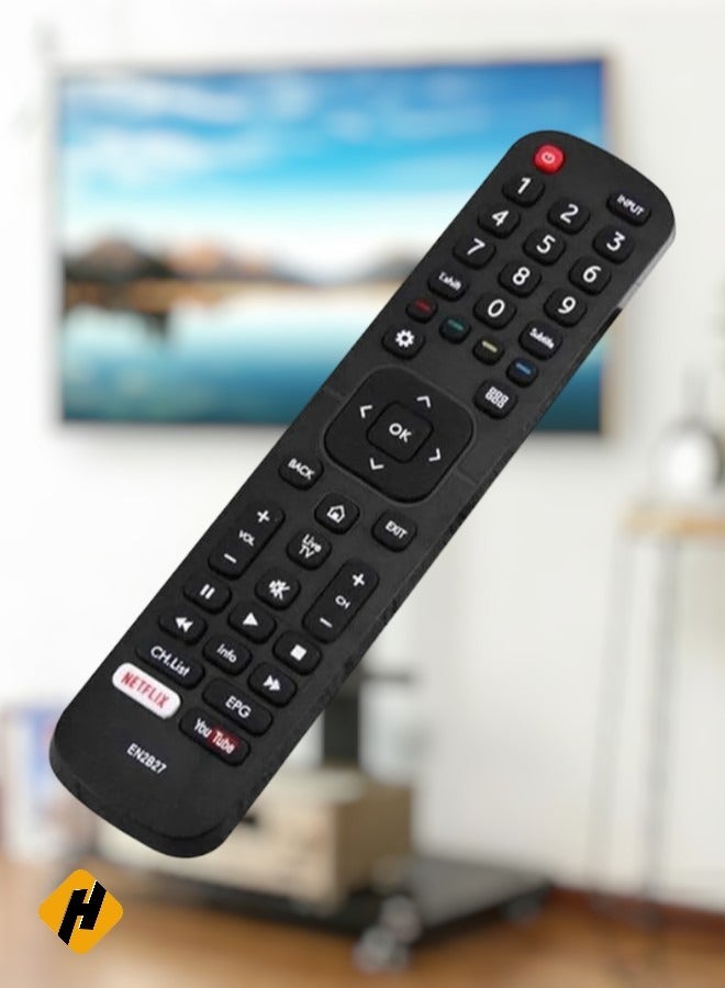 Remote Control Replacement And Backup Accessory For Hisense Television Black - Image 1