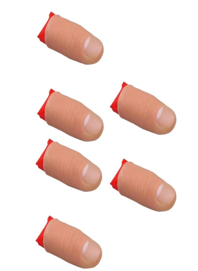 SelHeng 6Pcs Thumb Tip Magic Tricks Fake Thumb Tip Silk Vanish Magic Disappearing Silk Fake Thumb Tip Gimmick Magician Accessory and Practical Jokes Novelty Magic Tricks Making Objects Appear Disappear - Image 1