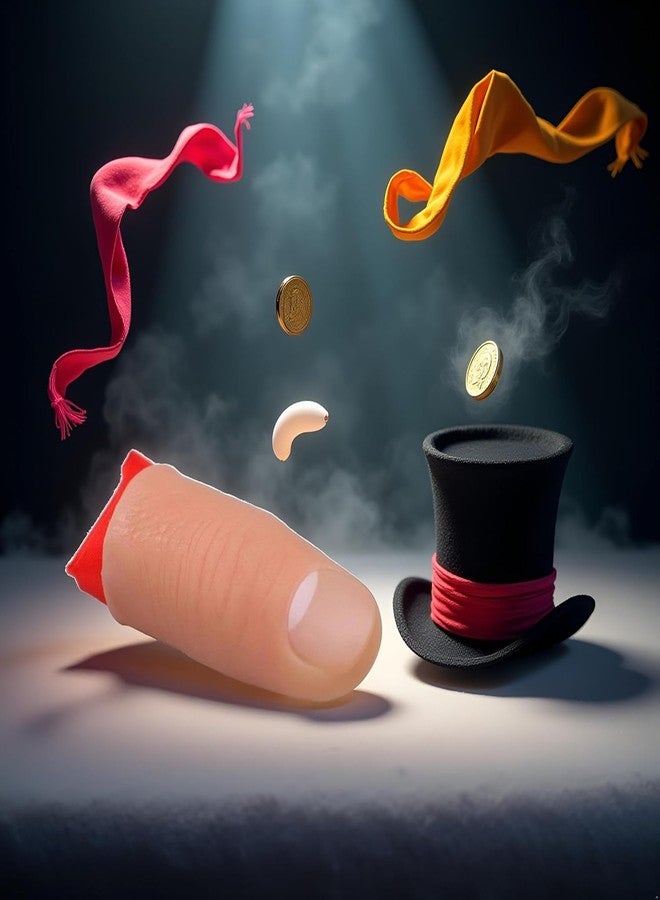 SelHeng 6Pcs Thumb Tip Magic Tricks Fake Thumb Tip Silk Vanish Magic Disappearing Silk Fake Thumb Tip Gimmick Magician Accessory and Practical Jokes Novelty Magic Tricks Making Objects Appear Disappear - Image 3