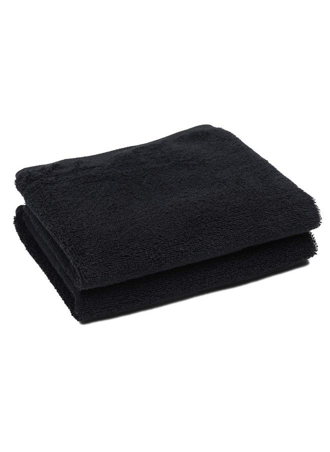 Perfehair PERFEHAIR Black Salon Towels (2-Pack, 16 X 27 Inches)-Barber Hand Cotton Towel for Gym, Bath, Spa, Shaving, Shampoo  - Image 1