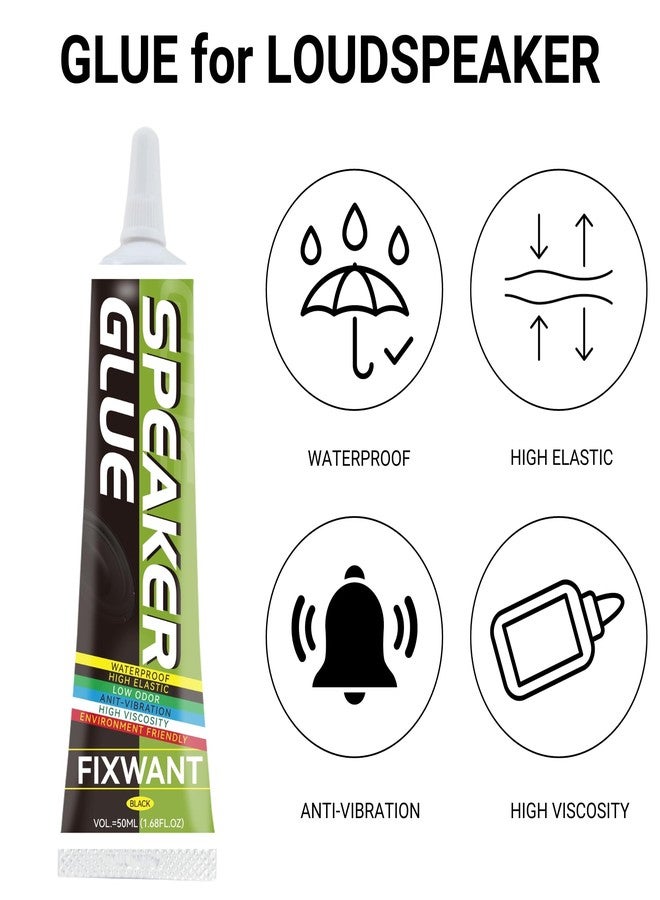 FIXWANT Loud Speaker Repair Glue Foam Side Dust Cap Rubber Edge Cone Basin Strong Adhesive 50ML/1.68 fl.oz (1) - Image 2