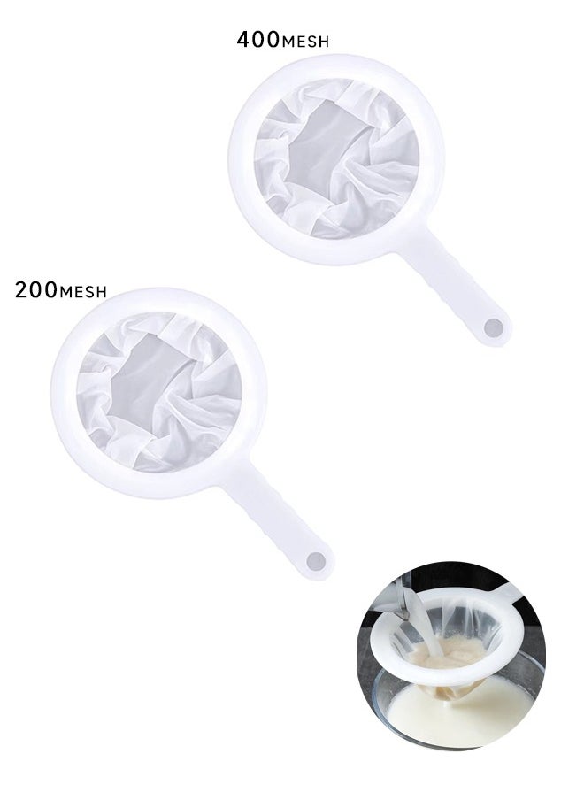 Sweet Life Nylon Fine Mesh Strainer, Plastic Sieve Fine Mesh with Handle, Nylon Mesh 200 400 Mesh  - Image 1