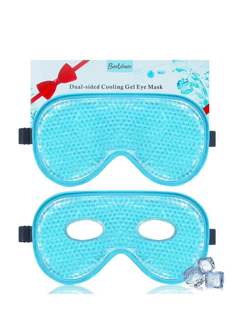 BeeVines BeeVines Gel Eye Mask, 2 Pack XL Jumbo Size Cooling Ice Masks for Puffy Eyes for Men & Women, Cold & Warm Compress for Post Surgery, Puffiness, Allergies, Sinuses & Migraines - Image 1