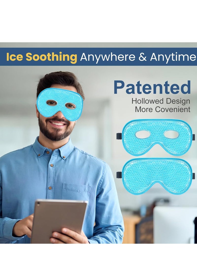 BeeVines BeeVines Gel Eye Mask, 2 Pack XL Jumbo Size Cooling Ice Masks for Puffy Eyes for Men & Women, Cold & Warm Compress for Post Surgery, Puffiness, Allergies, Sinuses & Migraines - Image 4