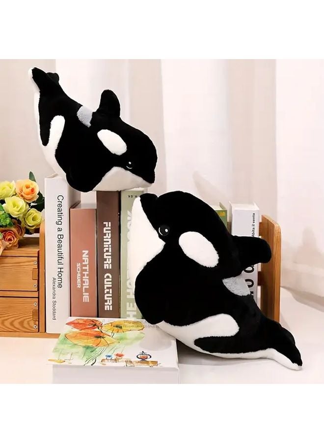 Small Killer Whale Plush Toy Soft Stuffed Animal Embroidered Eye Fluffy Home Decor Gift - Image 2