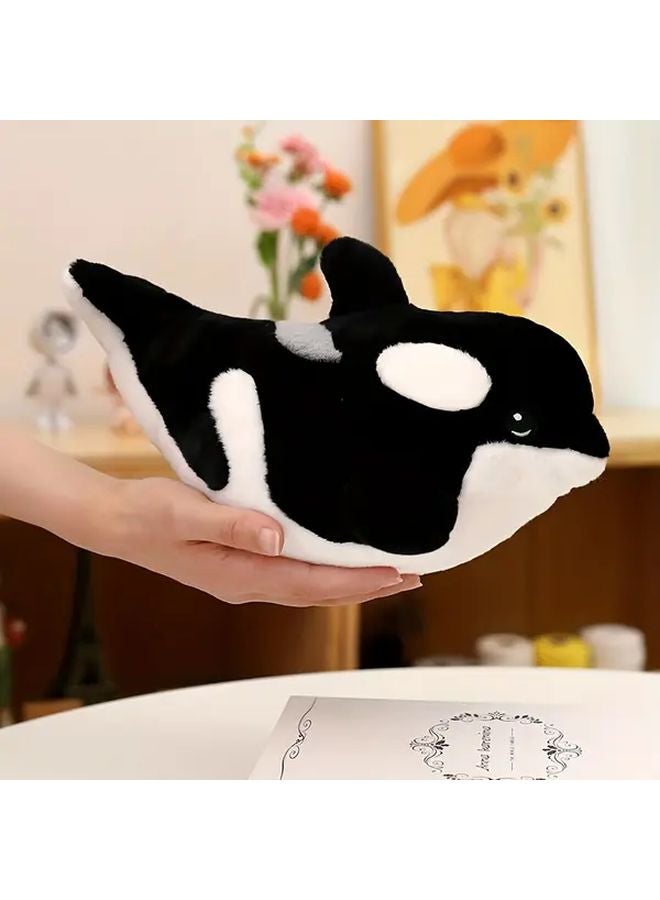 Small Killer Whale Plush Toy Soft Stuffed Animal Embroidered Eye Fluffy Home Decor Gift - Image 1
