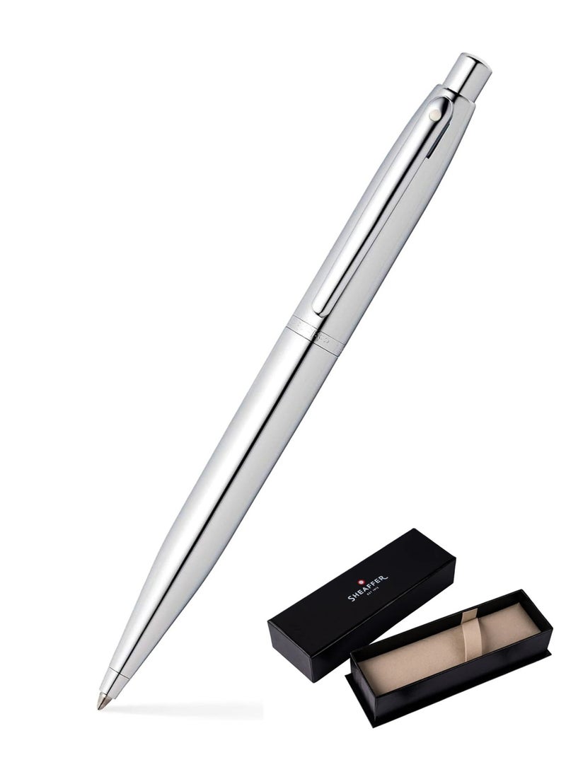 SHEAFFER VFM Ballpoint Pen With Chrome Trim And Polished Chrome Barrel In Gift Box - Image 1