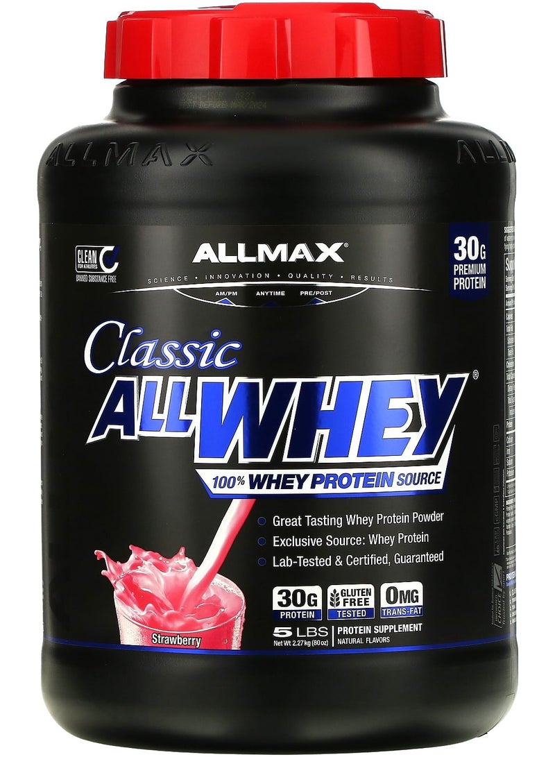 Allmax Classic AllWhey, 100% Whey Protein, Strawberry, 5 lbs (2.27 kg)