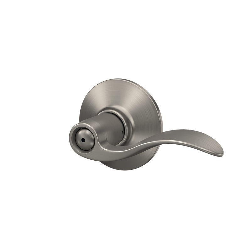 Schlage F40 V Acc 619 Accent Door Lever  Bed & Bath Privacy Lock  Satin Nickel  5.5""L X 2.25""W - Image 4