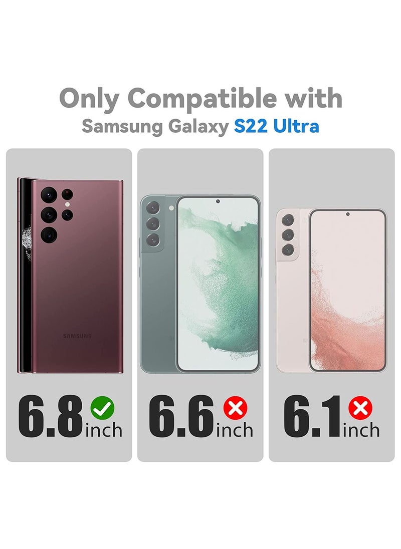 NIBEMINENT Camera Lens Protector for Samsung Galaxy S22 Ultra [3+2] Anti-Scratch HD Tempered Glass Back Cover Black  - Image 4