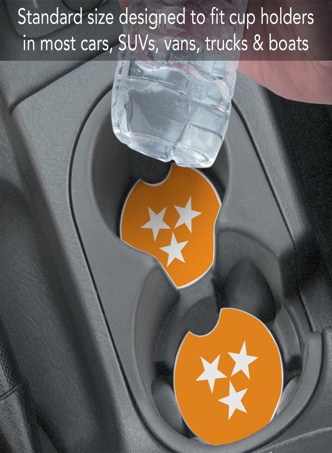 CounterArt Tennessee Tri-Star Single Absorbnent Stone Coaster for Vehicle Cup Holder 2.6” Diameter Manufactured in The USA - Image 5