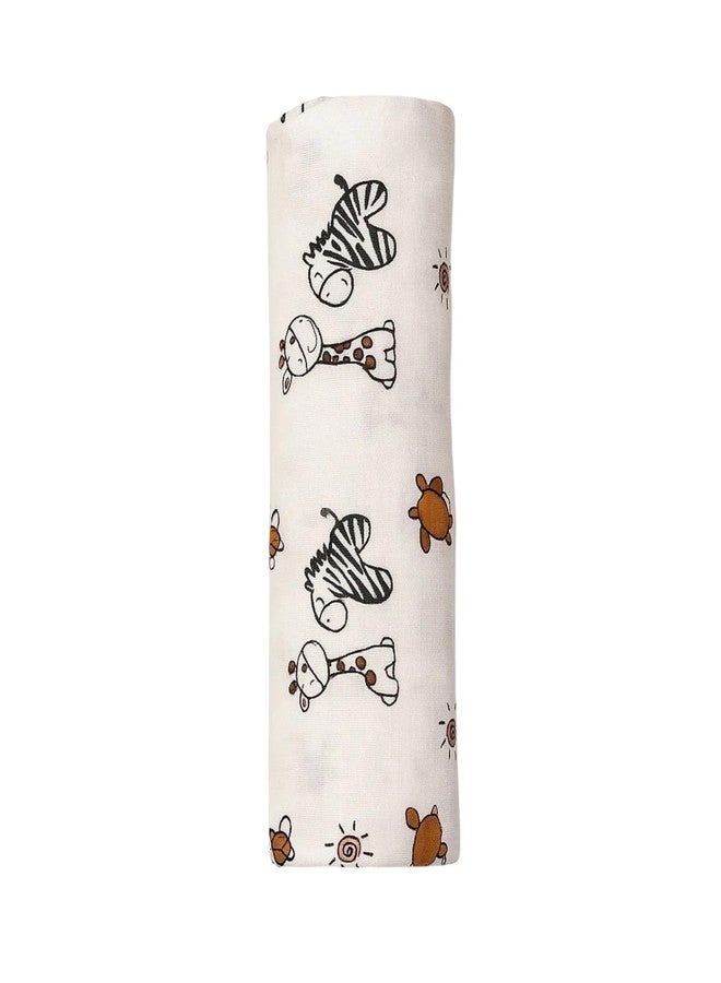 Nestlooms 100% Cotton MuslinSwaddle/Blanket/Multipurpose Wrap for New Born - Soft Swaddle Cloth for Baby boy and Girl, Towel, New Born Swaddle Cloth (Jungle Buddies) - Image 1