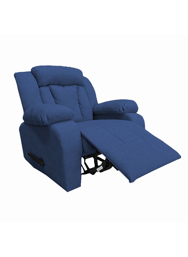 REGAL IN HOUSE Linen Upholstered Classic Recliner Chair With Bed Mode - Dark Blue - 90x100x80cm  - Image 2