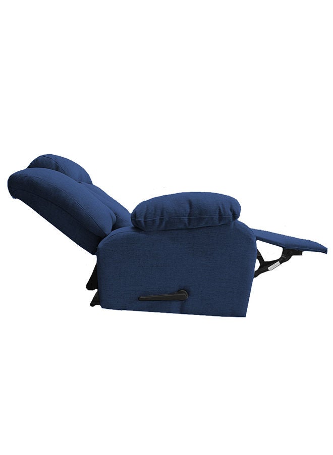 REGAL IN HOUSE Linen Upholstered Classic Recliner Chair With Bed Mode - Dark Blue - 90x100x80cm  - Image 3