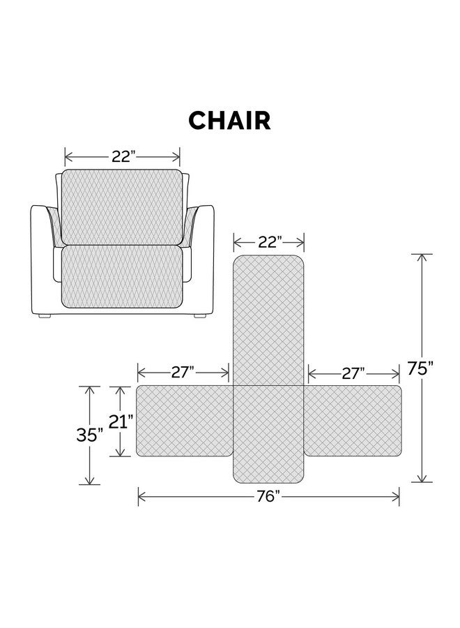 غطاء كرسي مقاوم للماء وغير قابل للانزلاق للكلاب والقطط والأطفال - غطاء أثاث غرفة المعيشة بطبعة مخالب مبطنة - إسبريسو، كرسي - Image 2