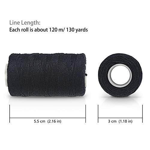 Ryalan Weaving Needle Combo Deal Black Thread with 10pcs Needle for Making Wig Sewing Hair Weft Hair Weave Extension, Big Medium and Small C J Shape Curved Needle I Needle (3 Thread Black + 10 Needle) - Image 3
