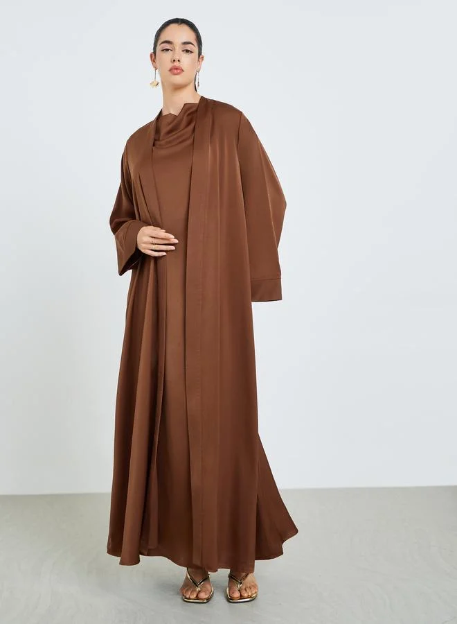 Amirah Women Front Open Abaya and Dress Modest Set