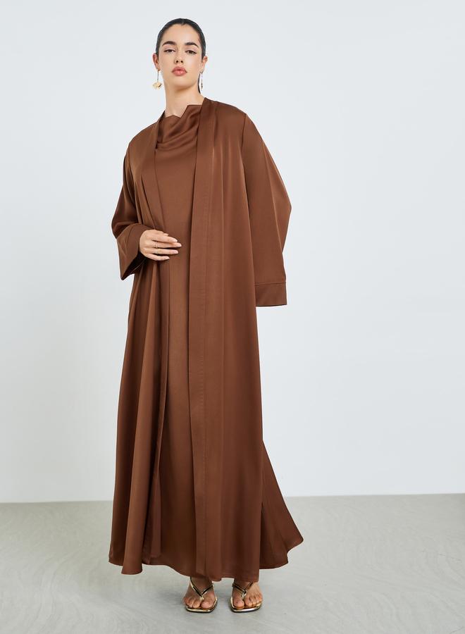 Amirah Women Front Open Abaya and Dress Modest Set - Image 1