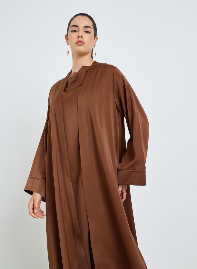 Amirah Women Front Open Abaya and Dress Modest Set - Image 2