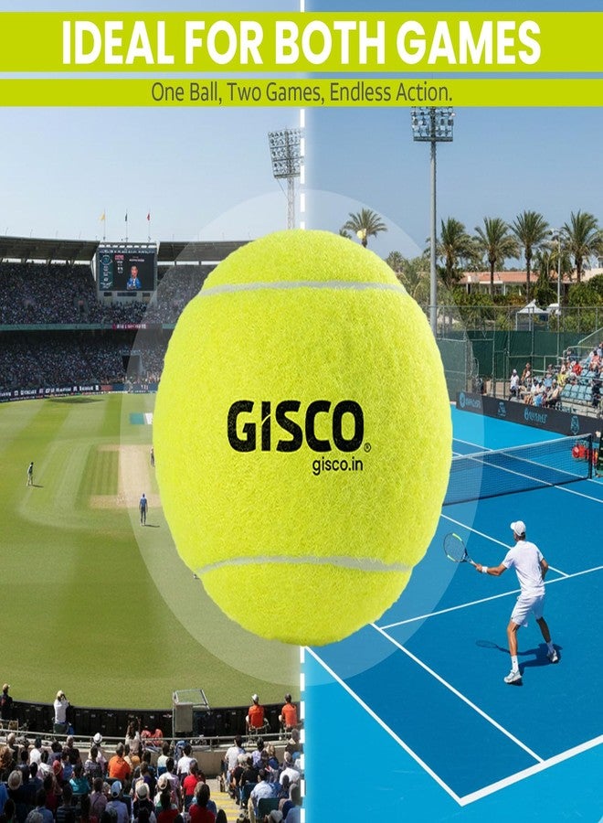 GISCO Lightweight Tennis Ball | Perfect for Recreational Sports, Cricket and Kids | Pack of 12 (Fluorescent Yellow) - Image 5