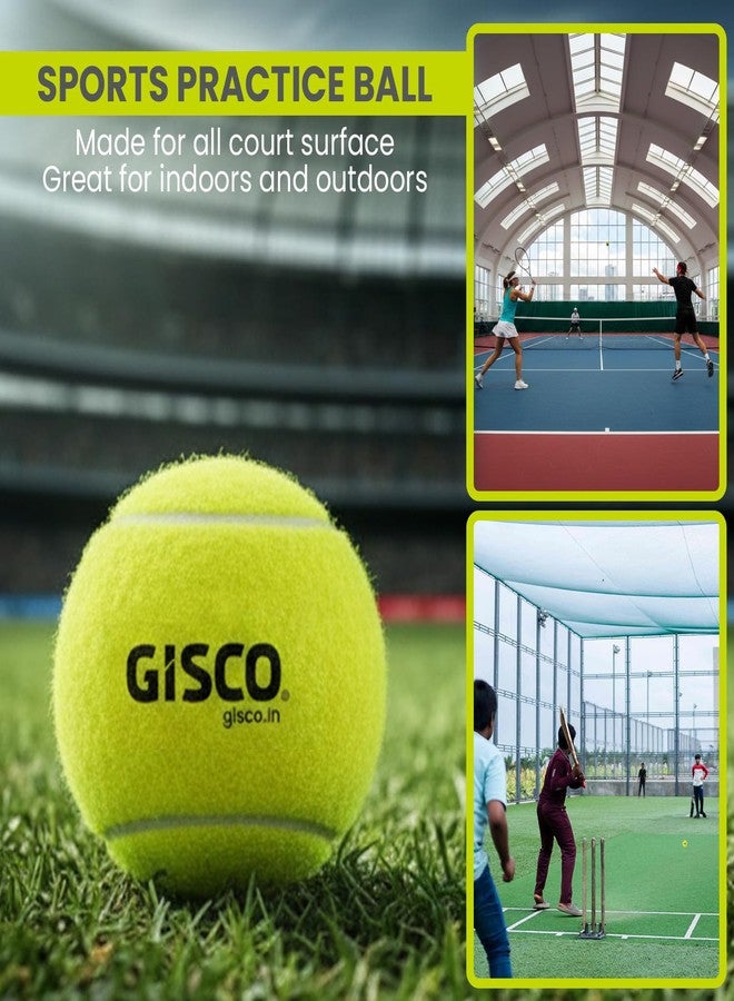GISCO Lightweight Tennis Ball | Perfect for Recreational Sports, Cricket and Kids | Pack of 12 (Fluorescent Yellow) - Image 4