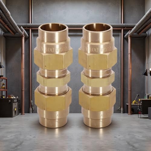 Legines Brass DOT Air Brake Hose End Fitting, Union, 3/8" OD Tubing, Pack of 2 - Image 3