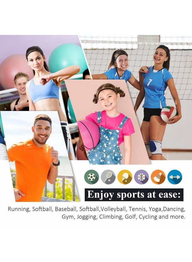 Bememo 4 Pieces Thick Non-Slip Elastic Sport Headbands Hair Headbands for Women and Men (Black) - Image 5