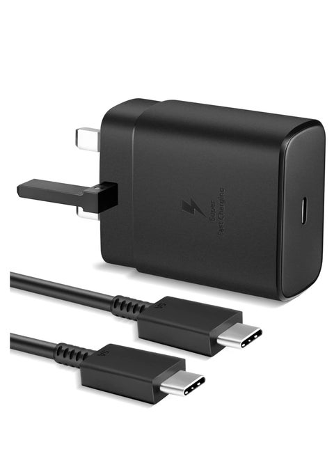 45W Type C Super Fast Charging USB C Android Charger Compatible with Samsung Galaxy S25/S24 Ultra/S24/S23+/S22/S22 Ultra/S23+/Note 10/20/S20/S21, Galaxy Tab S7/S8/S9/S10/S10 Plus, PPS Charger &  Type C Cable