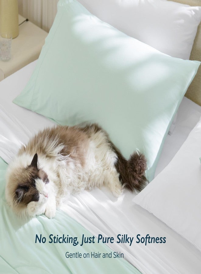 Breescape Cooling Pillow Cases Standard/Queen Size - BlendTek™ Dry & Cool Technology for Hot Sleepers and Night Sweats, 2 Pack Soft & Smooth Pillowcases for Hair & Skin Care, 20" x 30", Mint Green - Image 5