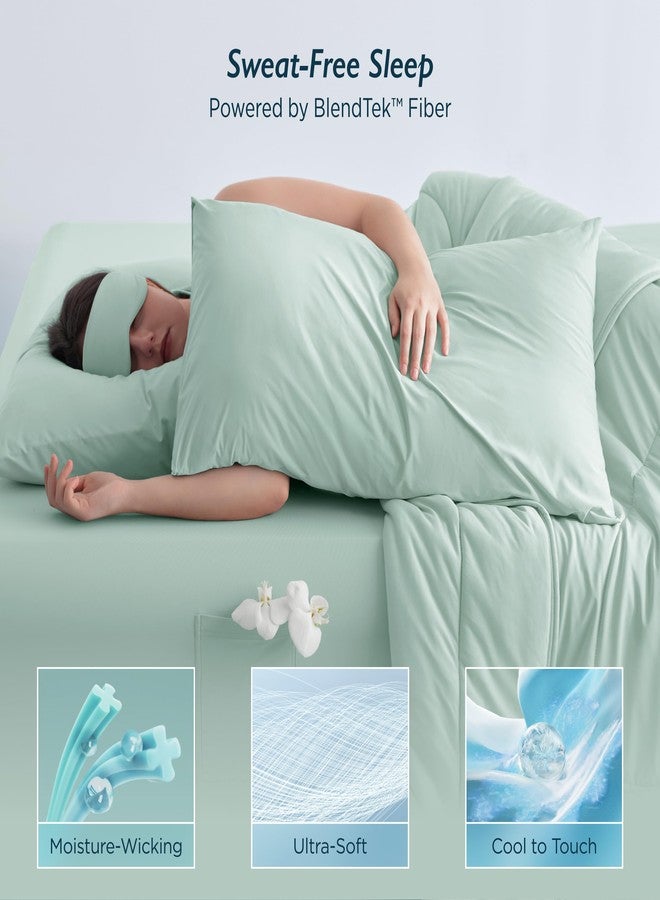 Breescape Cooling Pillow Cases Standard/Queen Size - BlendTek™ Dry & Cool Technology for Hot Sleepers and Night Sweats, 2 Pack Soft & Smooth Pillowcases for Hair & Skin Care, 20" x 30", Mint Green - Image 4