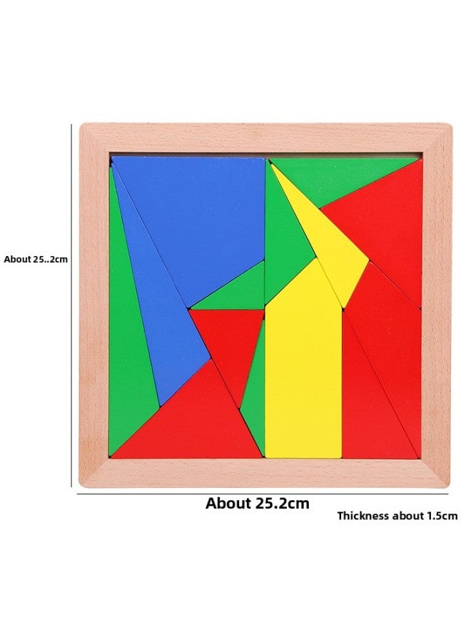 Yizhi Development Wooden Puzzle Tray Toy Digital Tray Huarong Road Three Kingdoms Adult Children Wholesale-Color:Fourteen Goggles 25.2cm  - Image 1