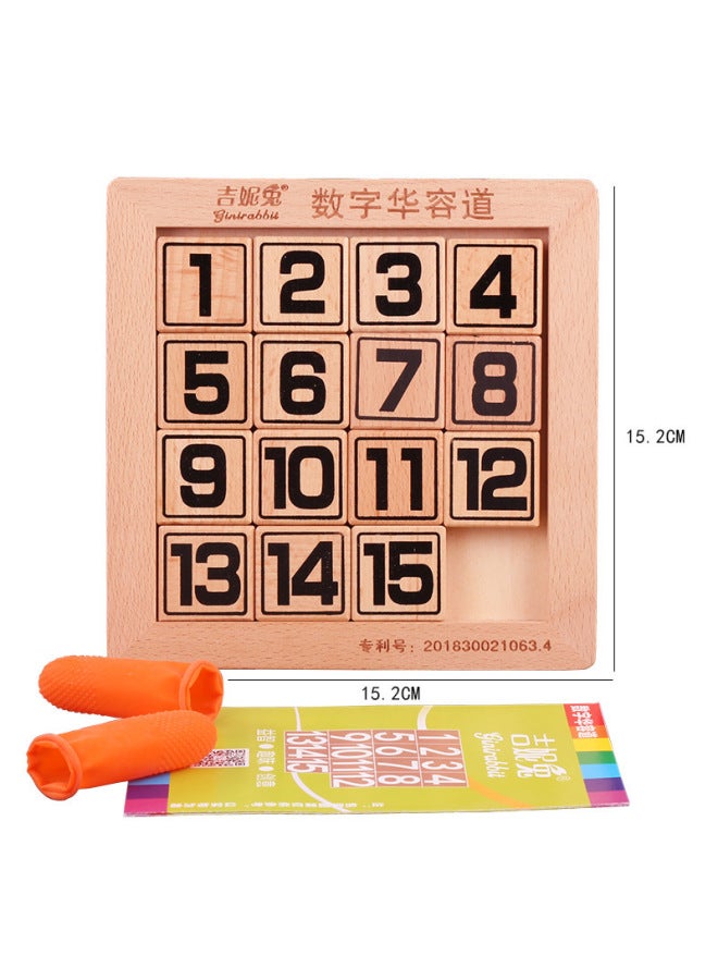 Yizhi Development Wooden Puzzle Tray Toy Digital Tray Huarong Road Three Kingdoms Adult Children Wholesale-Color:Fourteen Goggles 25.2cm  - Image 5