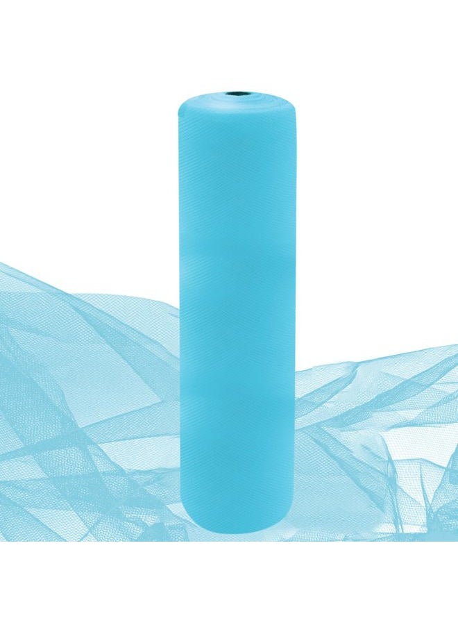 IONTACH Light Blue Tulle Fabric Rolls 54 Inch by 10 Yards Fabric Tulle Bolt for Wedding Decorations DIY Tutu Baby Shower Table Skirt Birthday Party Craft Supplies - Image 1