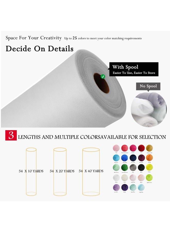 IONTACH Light Blue Tulle Fabric Rolls 54 Inch by 10 Yards Fabric Tulle Bolt for Wedding Decorations DIY Tutu Baby Shower Table Skirt Birthday Party Craft Supplies - Image 4
