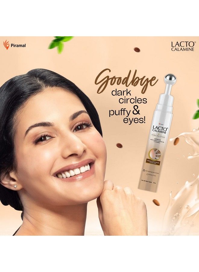 Lacto Calamine Under Eye Cream For Dark Circles Fine Lines & Puffy Eyes For Women & Men ; Cooling Massage Roller ;Enriched With Coffee Sweet Almond & Vitamin E; Dermatologically Tested; 15 G X Pack Of 2 - Image 3