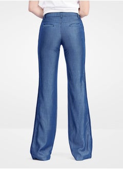 Web Denim Web Denim Dark Blue Lightweight Stretchable Bottom Flare Pants Fashionable Comfort Fit Casual 100% Tencel Pant For Women’s  - Image 3