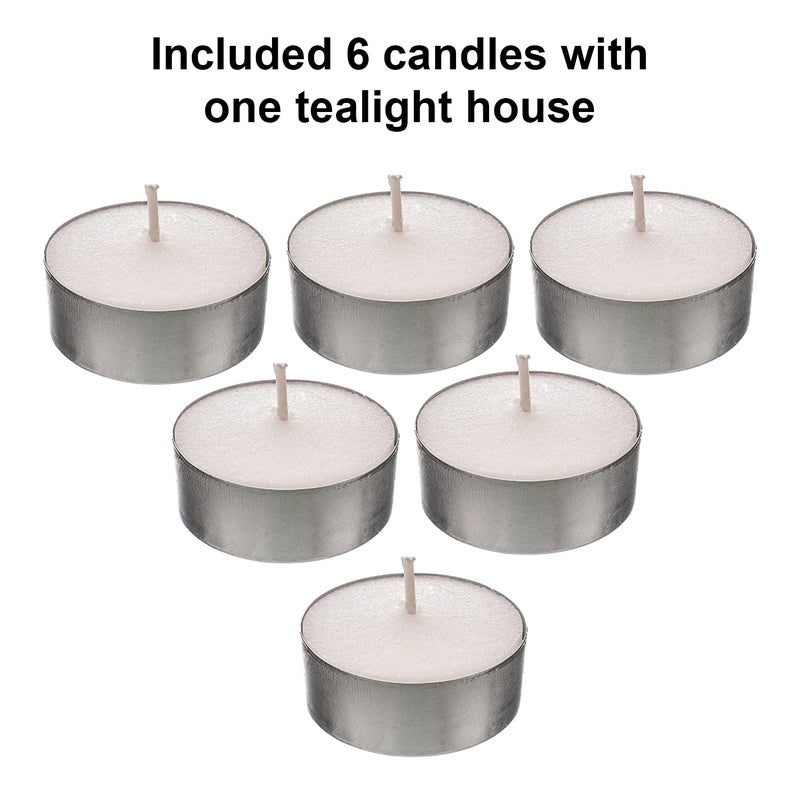 Shelzi Tealight Candle Holder Room Decoration MDF House Shaped Holder with 6 pcs Candle Decorative Showpiece Best for Diwali DiyaHome DecorGifting - Image 5