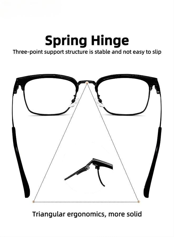 Men's Blue Light Blocking Sunglasses Anti UV and Glare Blue Light Filter Computer Glasses Rectangular Color Changing Anti Eyestrain Headache Eyewear Black - Image 4