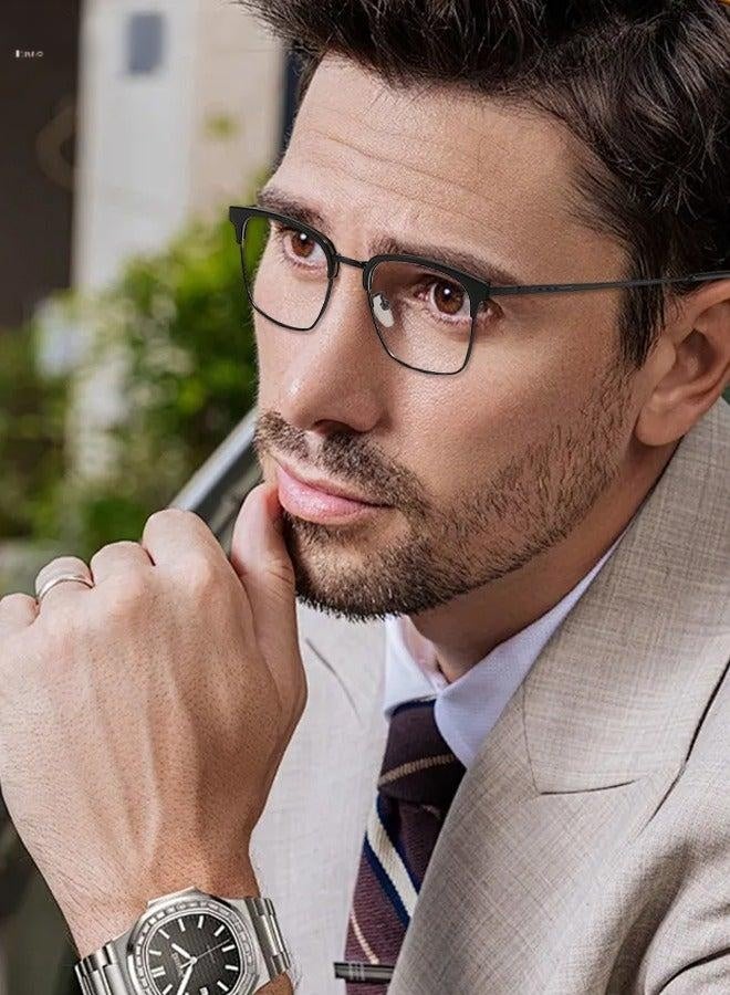 Men's Blue Light Blocking Sunglasses Anti UV and Glare Blue Light Filter Computer Glasses Rectangular Color Changing Anti Eyestrain Headache Eyewear Black - Image 2