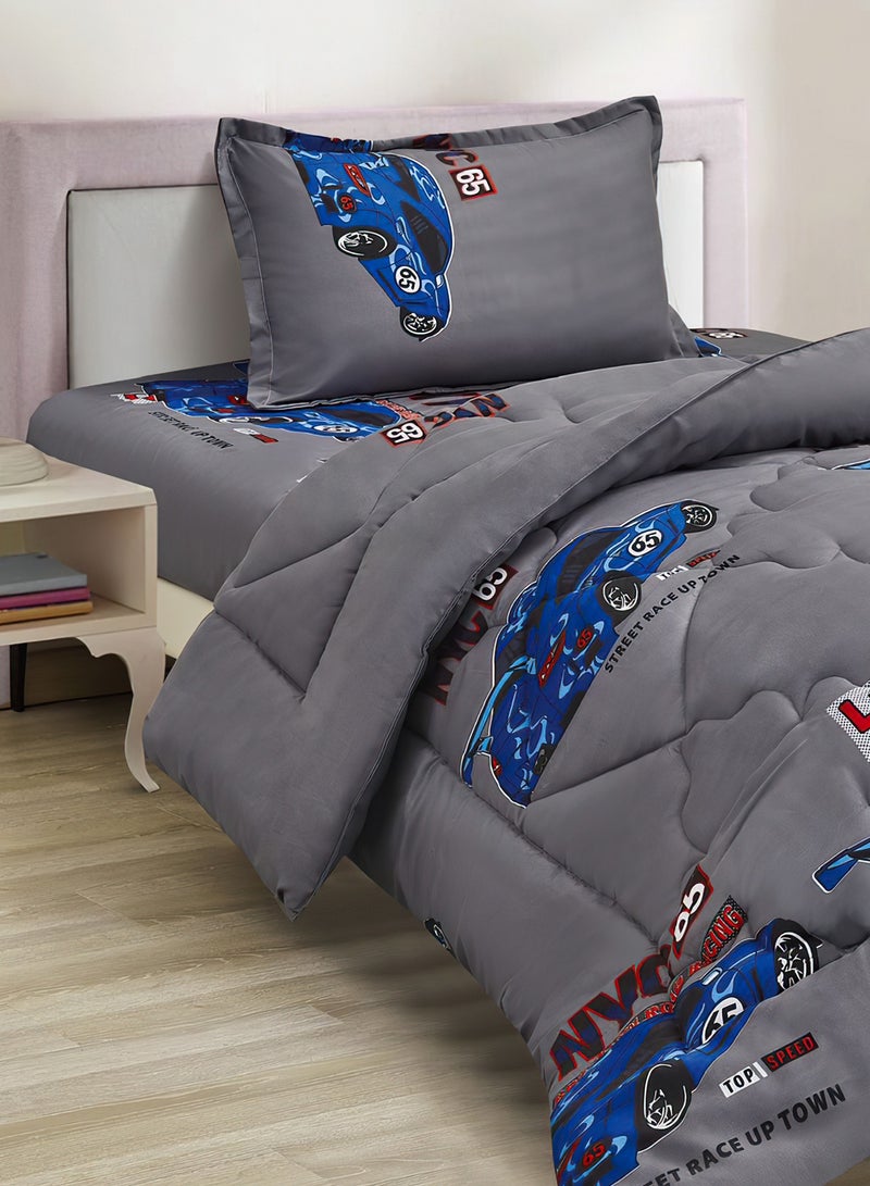 Ming Li طقم لحاف أطفال متوسط الحشو مكون من 3 قطع طقم سرير ذو وجهين مقاس مفرد 160 × 210 سم للأولاد والبنات - Image 4