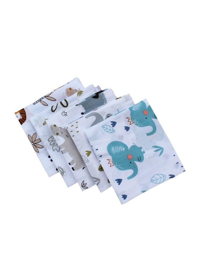 Trance Home Linen Super Soft 100% Cotton Thin Malmal Face Towels ; Reusable Hygiene Wash Cloth ; Napkin For New Babies ; Soft Hankies For Children (Small 40 X 40 Cm Baby Pug Pack Of 5 Pcs) - Image 2