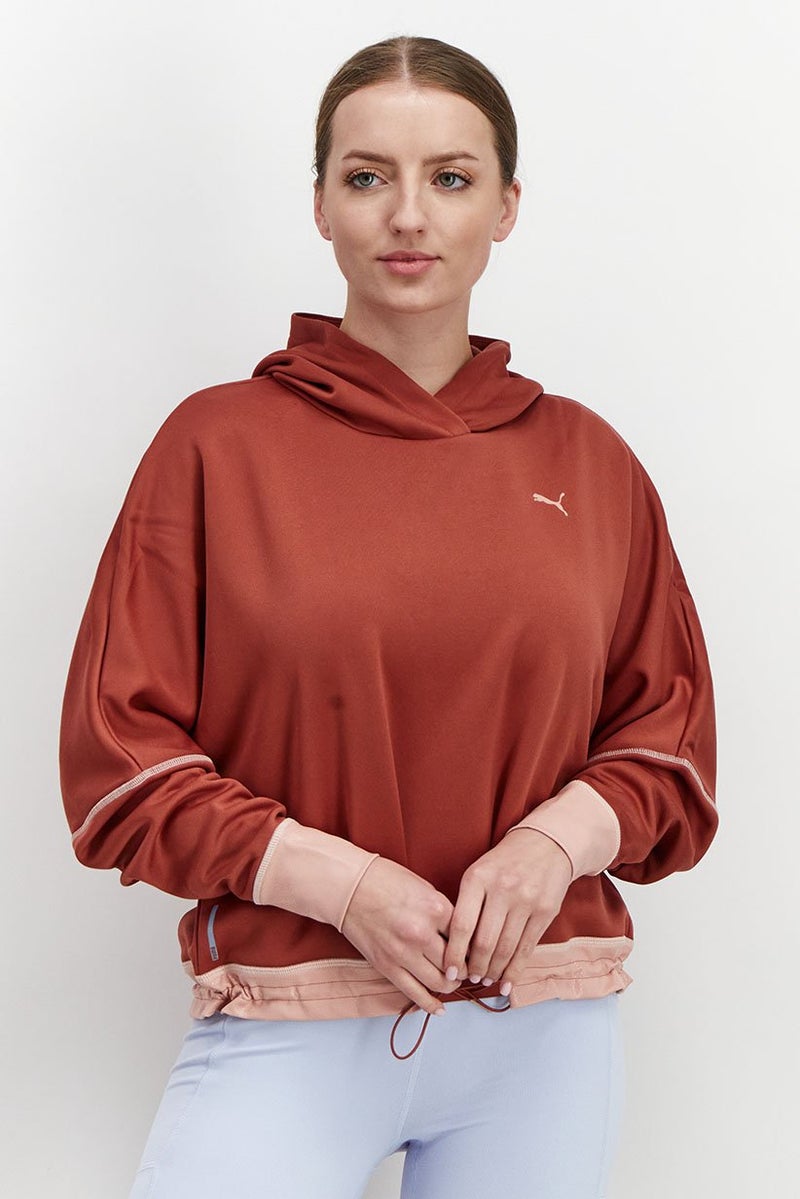 PUMA Women Sportswear Fit Hooded Winter Pearl Training Sweatshirt, Maroon  - Image 1