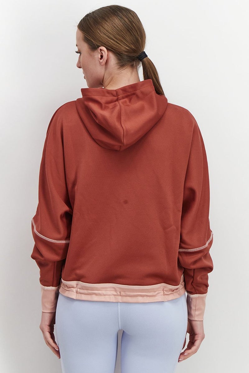 PUMA Women Sportswear Fit Hooded Winter Pearl Training Sweatshirt, Maroon  - Image 4